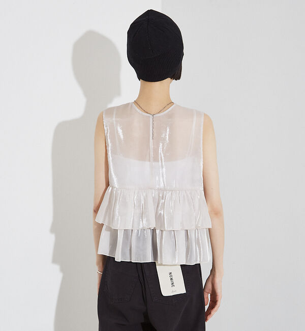 NOMINE「2WAY シャイン シアー フリルベスト」|ベスト・ジレ|