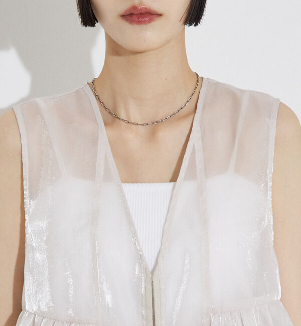 NOMINE「2WAY シャイン シアー フリルベスト」|ベスト・ジレ|