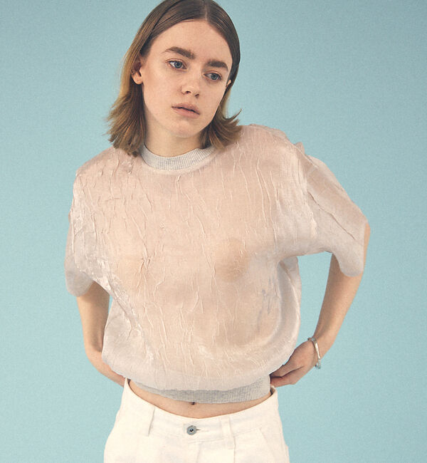 NOMINE「【セットアップ着用可】シャイン リンクル Ｔシャツ」|Tシャツ・カットソー|アイボリー