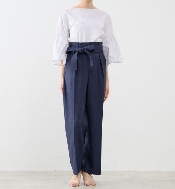 TIARA「ボーダーベルスリーブ2WAYブラウス」|シャツ・ブラウス|