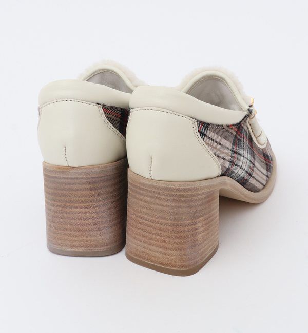 A_「【hyusto（ヒュースト）】チェックボアローファー HYUSTO22FW-4」|ローファー|