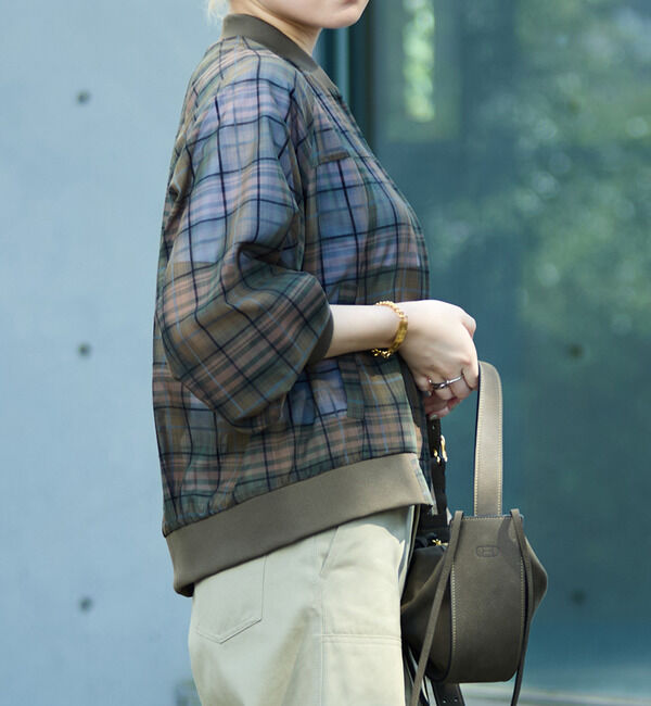 Soffitto「チェック柄シアーブルゾン」|ブルゾン・スタジャン|