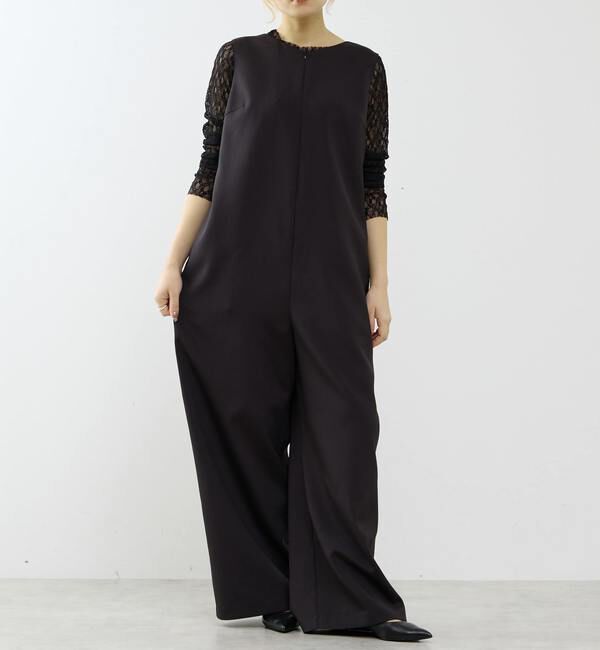 SOFFITTO「【A_/エース】ドライダブルクロス&times;レースオールインワン」|オールインワン|ブラック