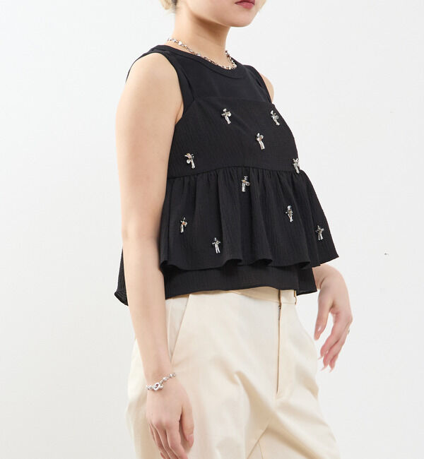 SOFFITTO「【ATELIER EDITION/アトリエ エディション 】ビジューキャミソール」|キャミソール|