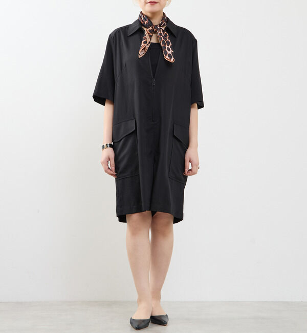 SOFFITTO「《接触冷感》フロントファスナーサロペット」|オールインワン|