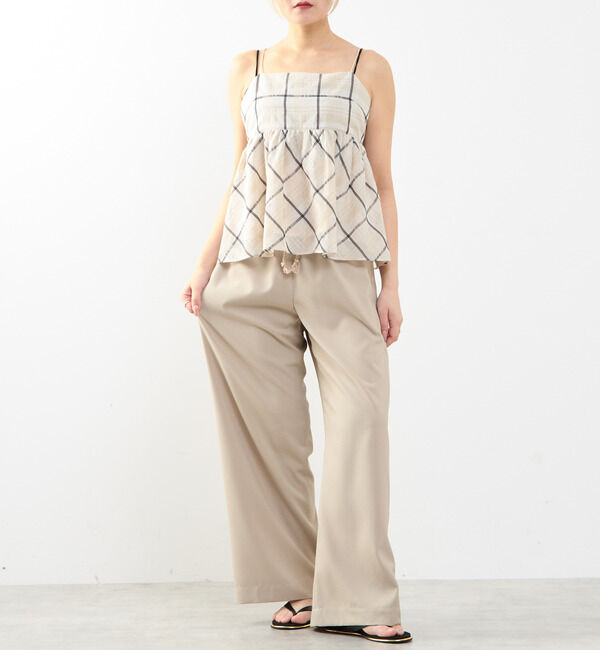 SOFFITTO「【A_/エース】シアーチェックキャミソール」|キャミソール|