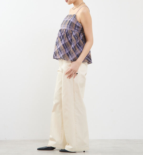 SOFFITTO「【A_/エース】シアーチェックキャミソール」|キャミソール|