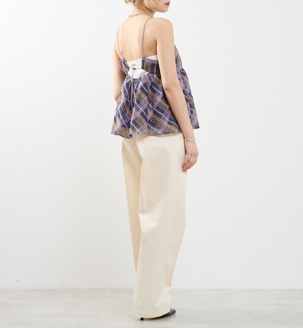 SOFFITTO「【A_/エース】シアーチェックキャミソール」|キャミソール|