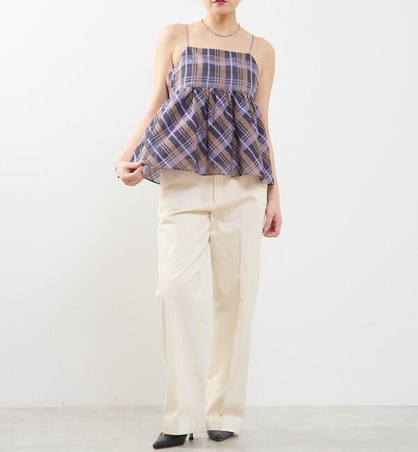 SOFFITTO「【A_/エース】シアーチェックキャミソール」|キャミソール|