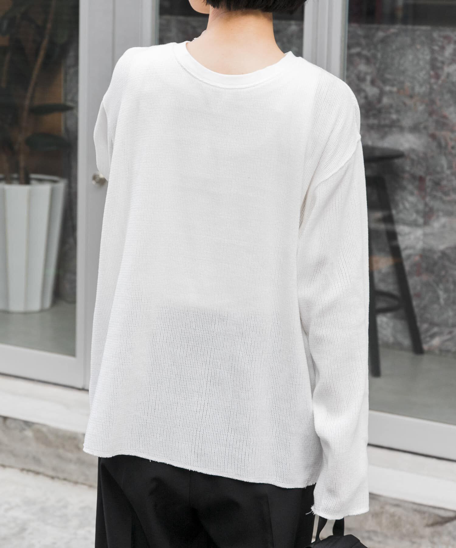 URBAN RESEARCH DOORS「FORK&SPOON　メッシュロングスリーブプルオーバー」|Tシャツ・カットソー|