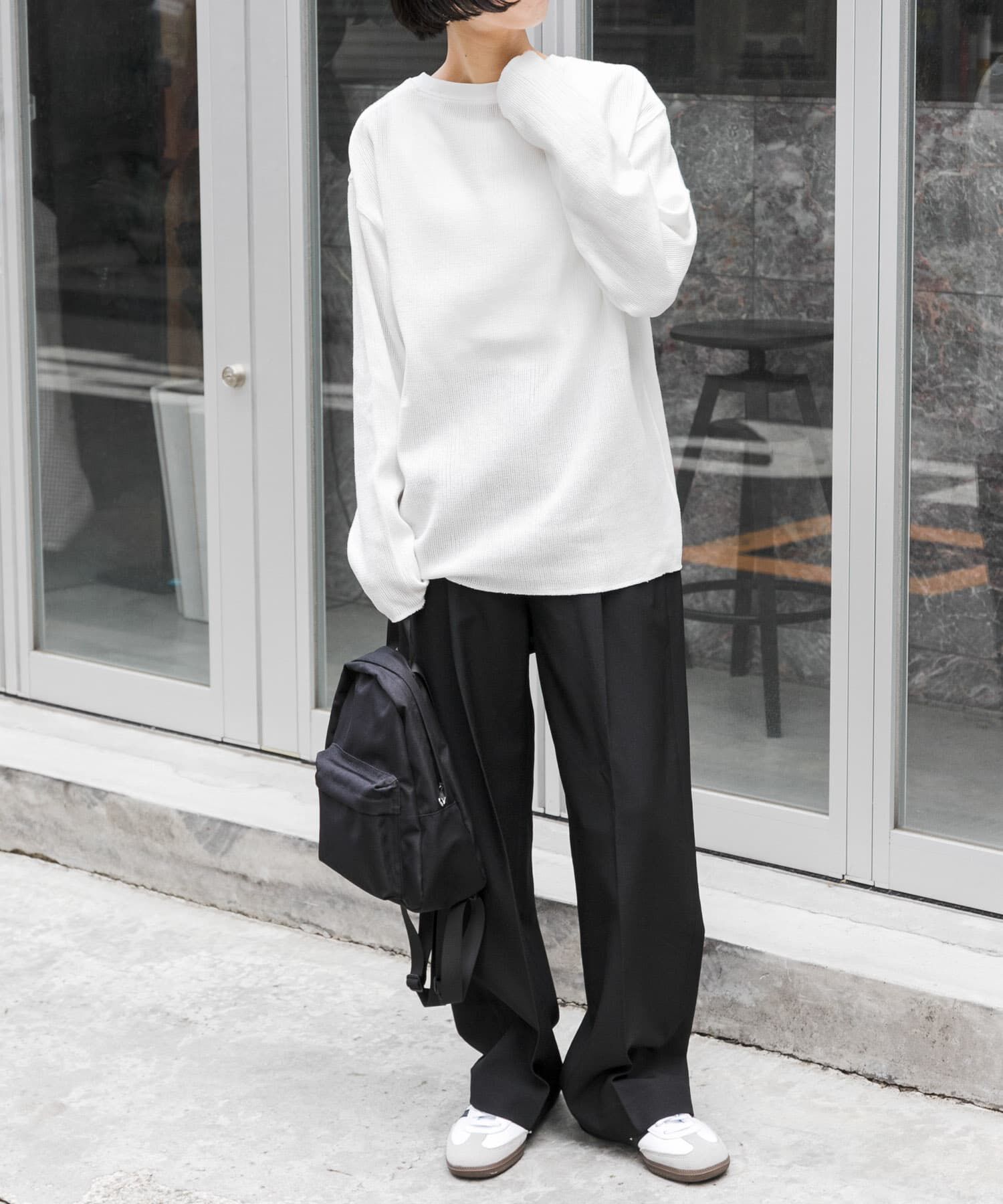 URBAN RESEARCH DOORS「FORK&SPOON　メッシュロングスリーブプルオーバー」|Tシャツ・カットソー|