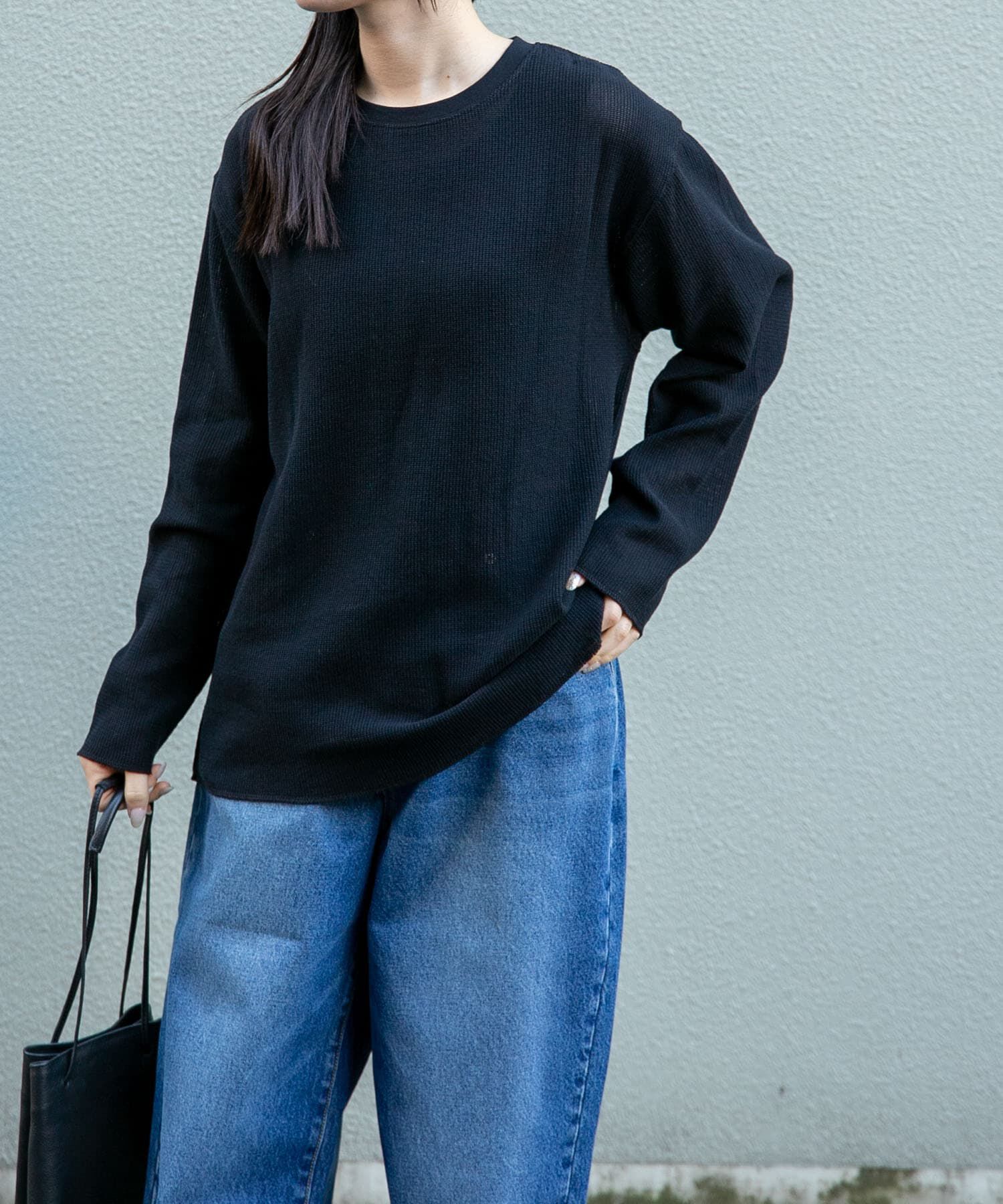 URBAN RESEARCH DOORS「FORK&SPOON　メッシュロングスリーブプルオーバー」|Tシャツ・カットソー|