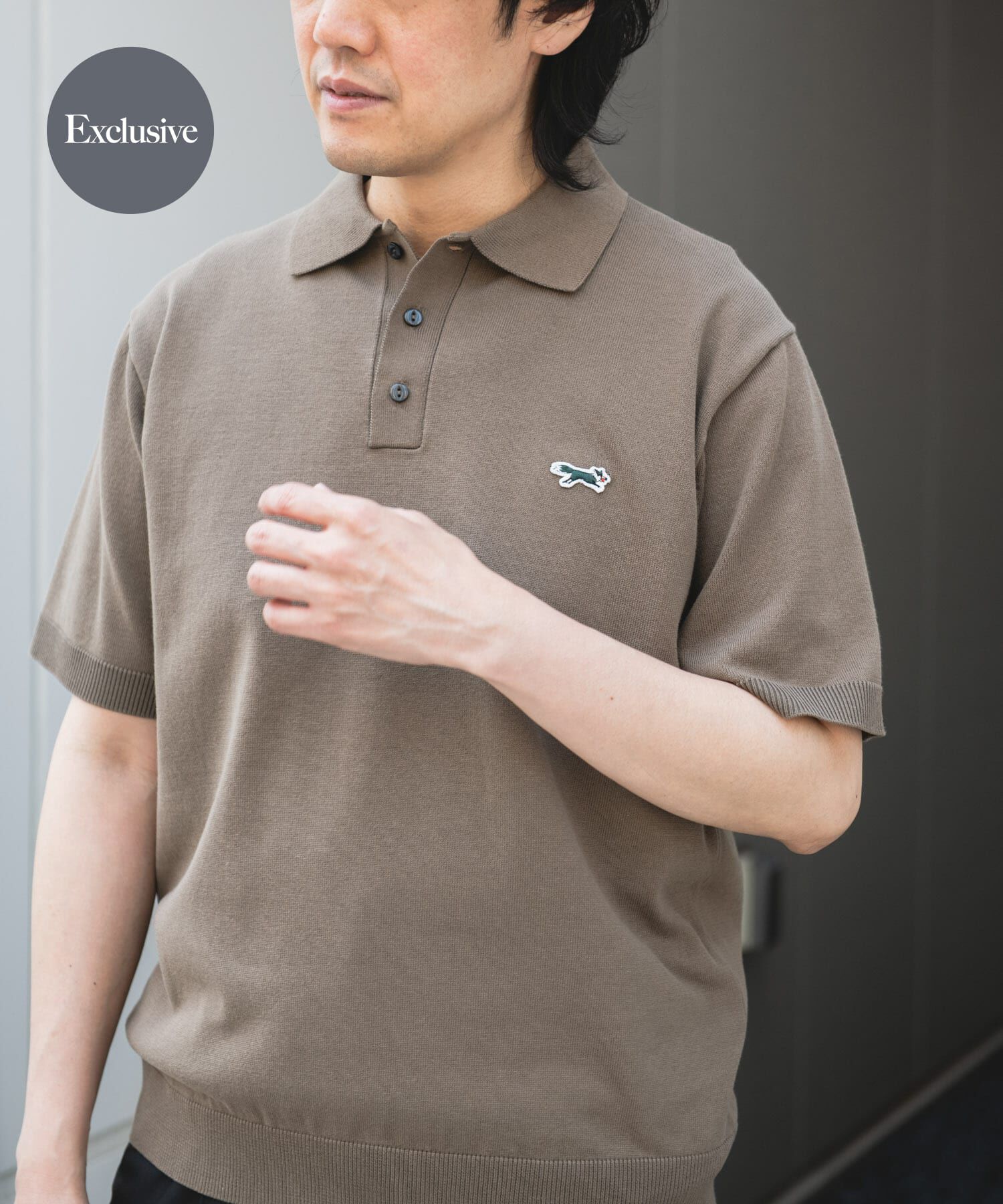 URBAN RESEARCH DOORS「『XLサイズ/WEB限定』『別注』PENNEYS&times;DOORS　THE FOX ハイゲージ ニットポロ」|ポロシャツ|ブラウン