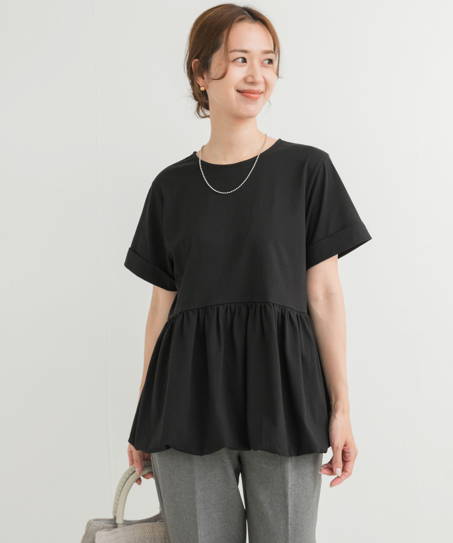 URBAN RESEARCH DOORS「ペプラムバルーンTシャツ」|Tシャツ・カットソー|