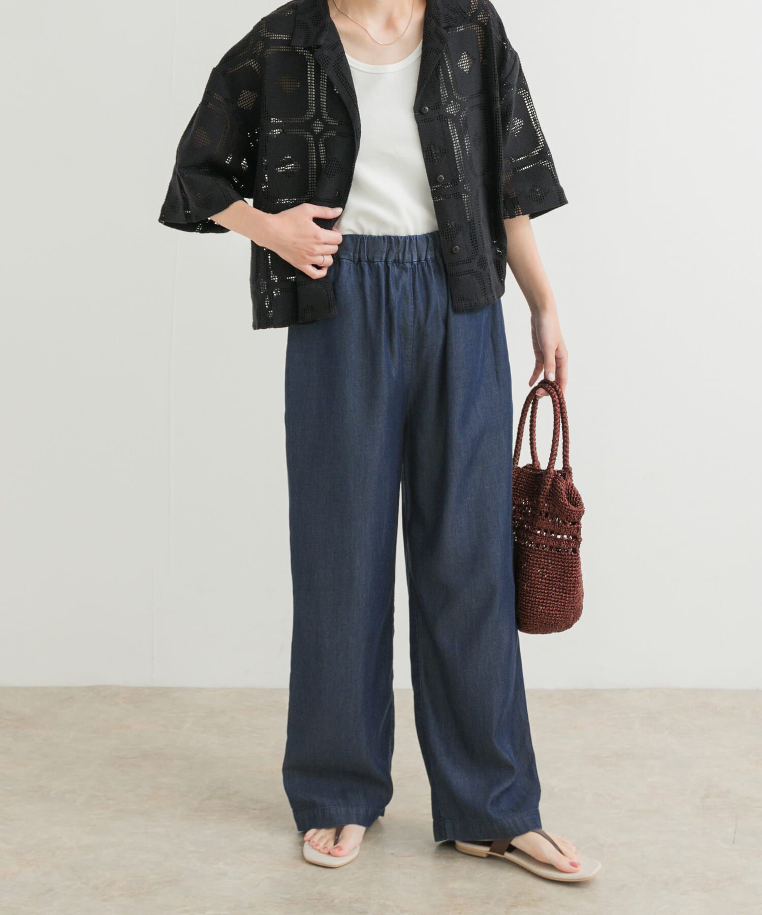 URBAN RESEARCH DOORS「リヨセルデニムイージーパンツ」|デニム|