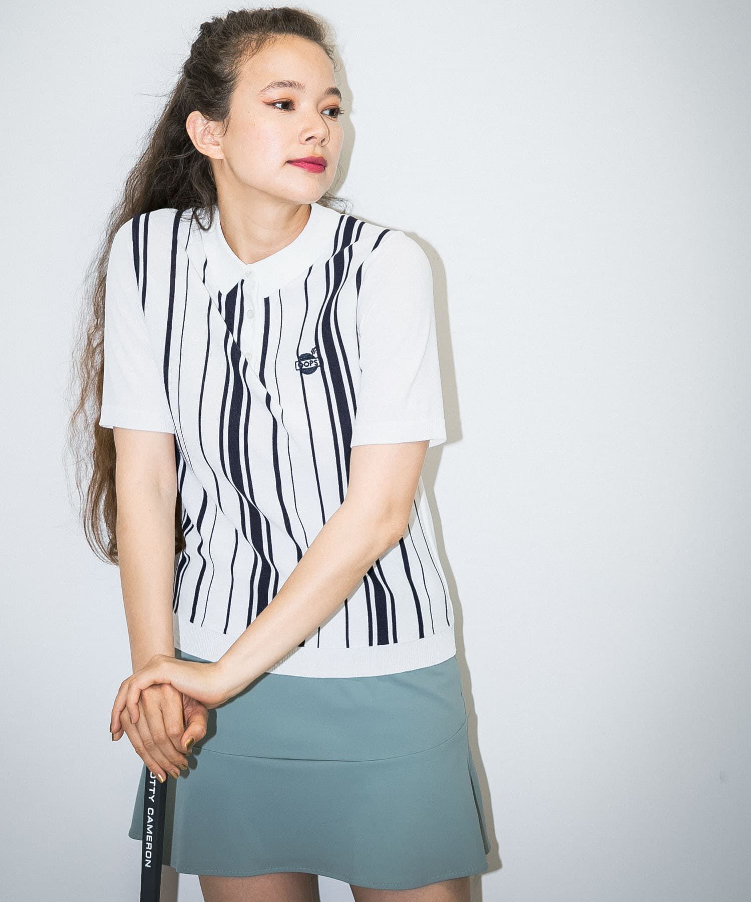 Sonny Label 「OOPS　ストライプ半袖ポロシャツ」|ポロシャツ|