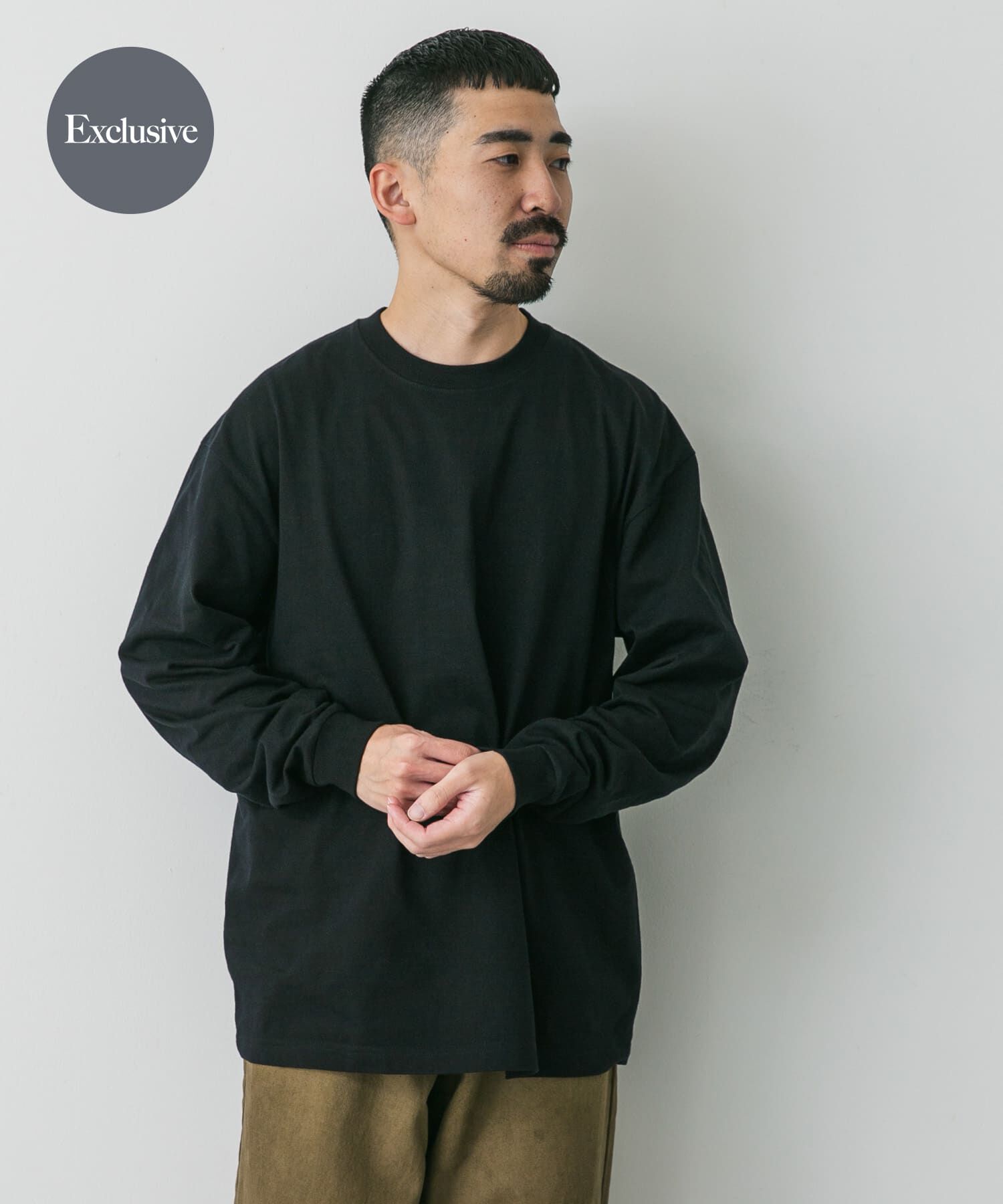 URBAN RESEARCH DOORS「『別注』HANES&times;DOORS　BEEFY-T DOORS FIT LONG-SLEEVE」|Tシャツ・カットソー|ブラック