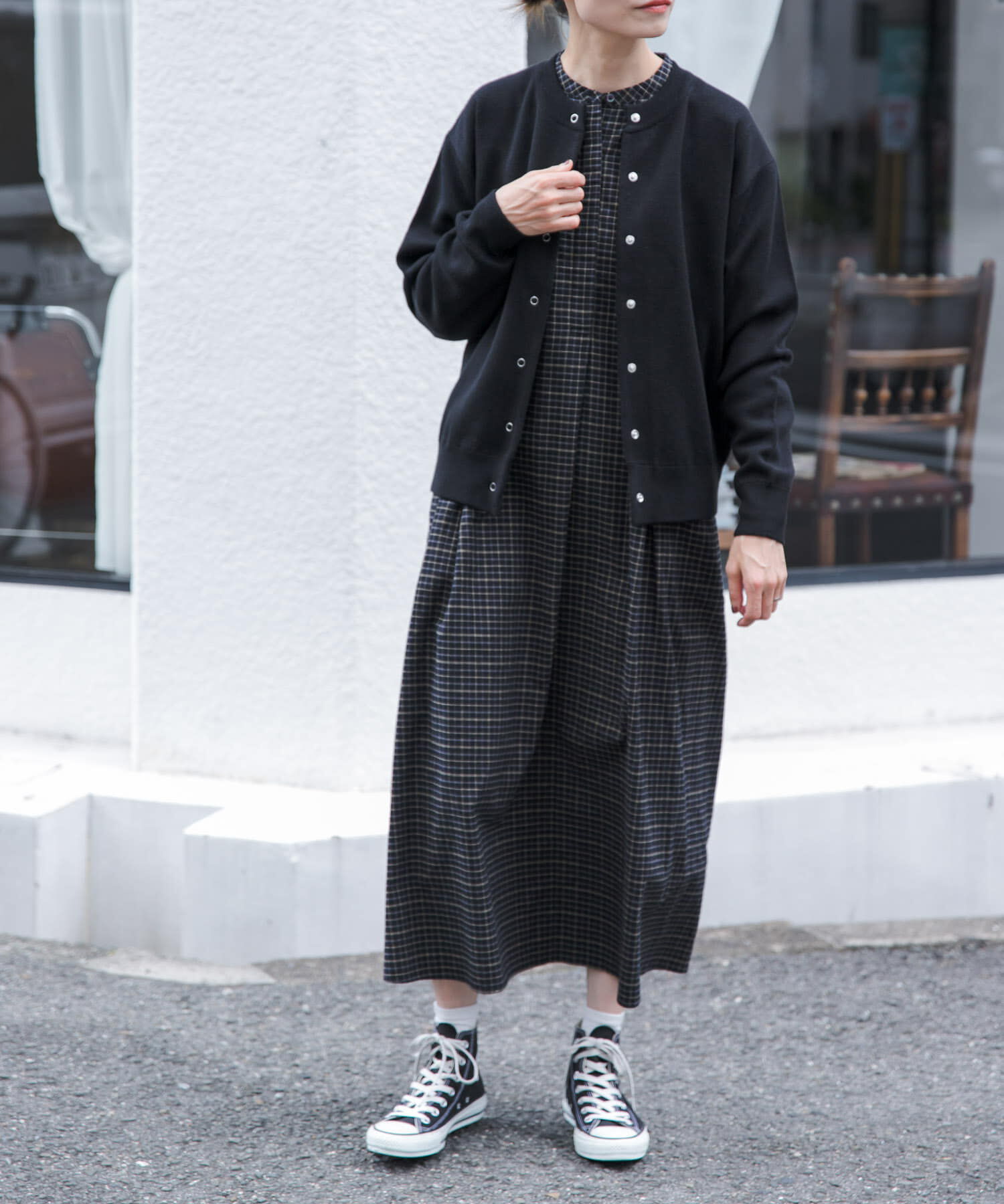 URBAN RESEARCH DOORS「FORK&SPOON　ミラノリブクルーネックカーディガン」|カーディガン|