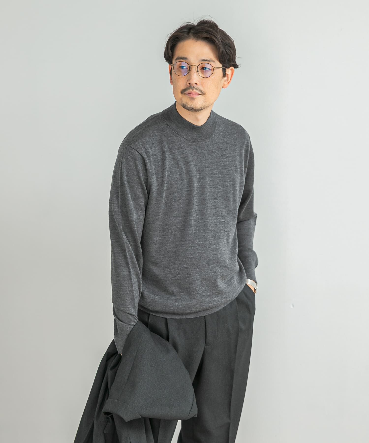 URBAN RESEARCH DOORS「LIFE STYLE TAILOR　マシンウォッシャブルハイゲージモックニット」|シャツ・ブラウス|