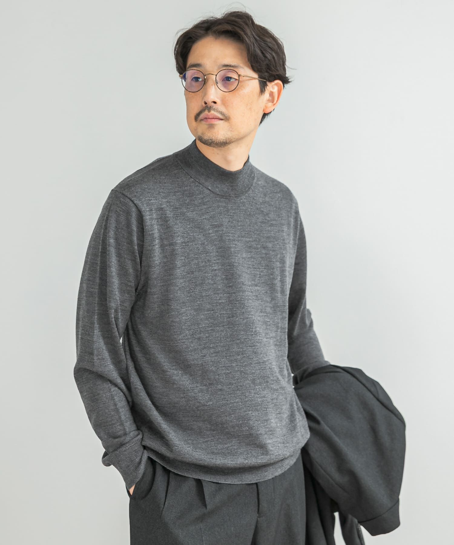 URBAN RESEARCH DOORS「LIFE STYLE TAILOR　マシンウォッシャブルハイゲージモックニット」|シャツ・ブラウス|