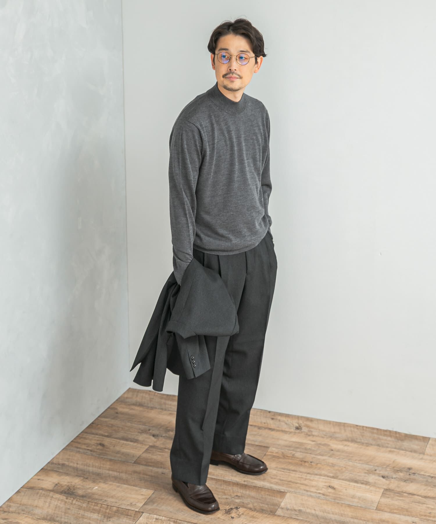 URBAN RESEARCH DOORS「LIFE STYLE TAILOR　マシンウォッシャブルハイゲージモックニット」|シャツ・ブラウス|