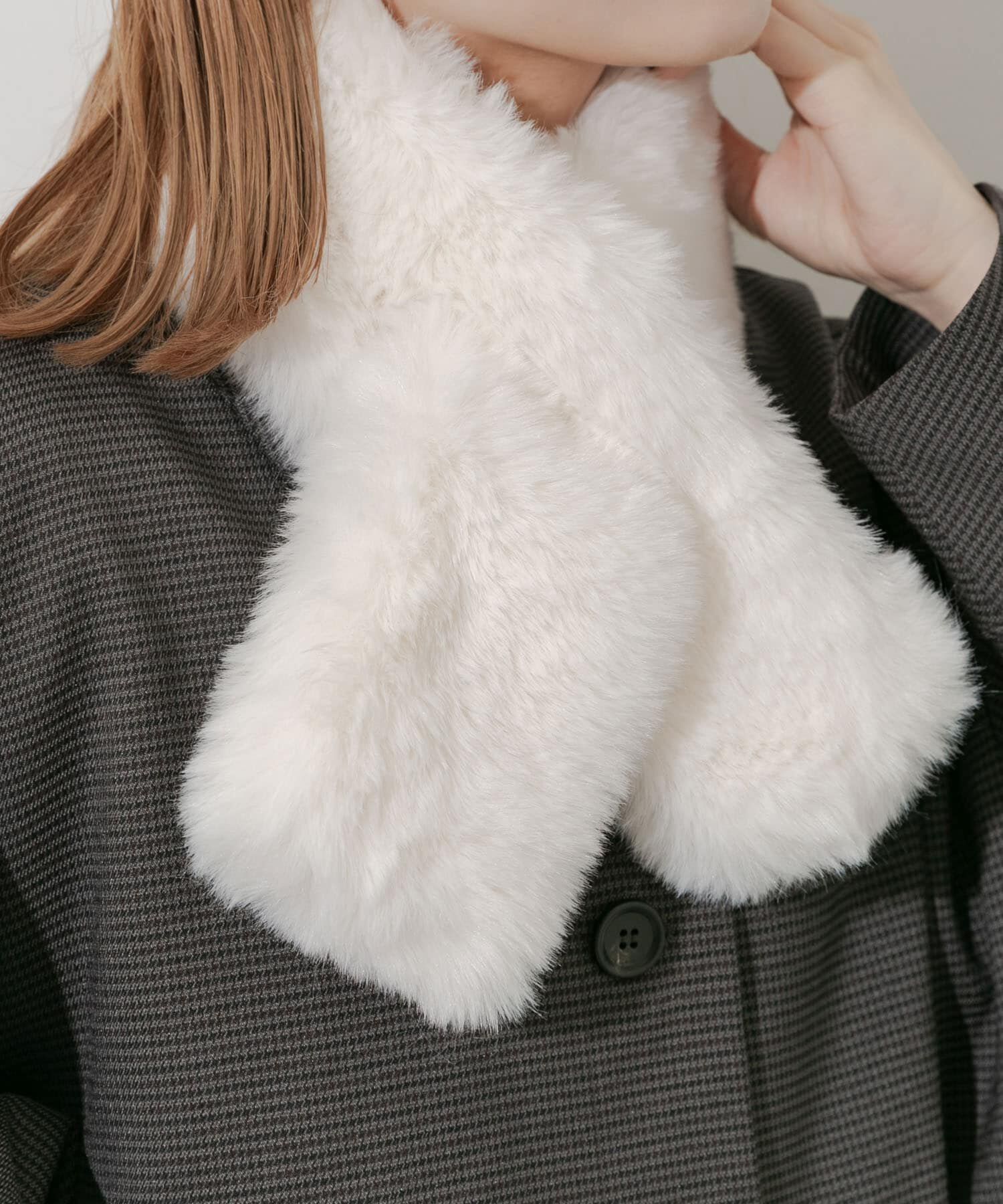 SMELLY「エコファーティペット」|マフラー|アイボリー