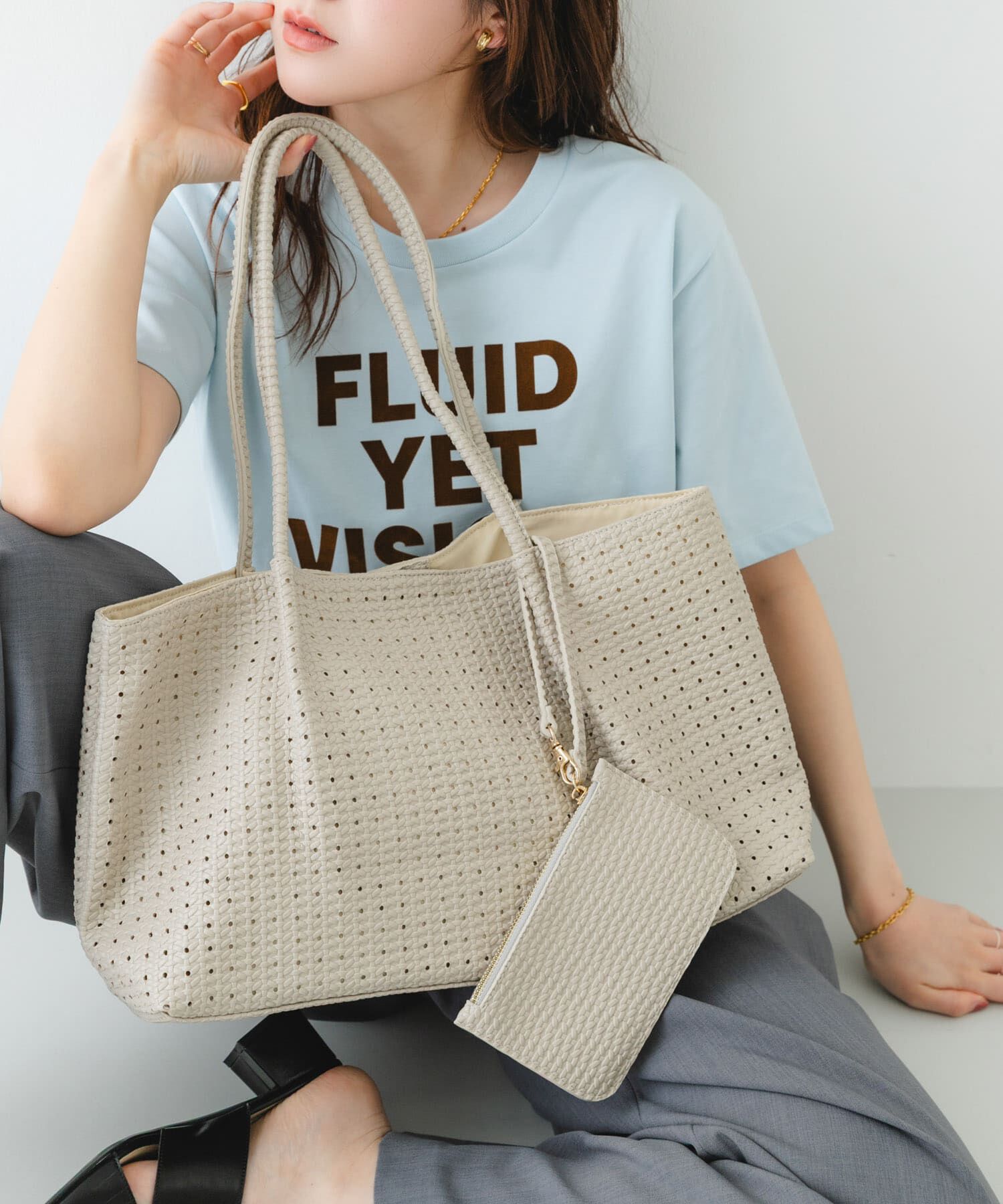 RODE SKO「ポーチ付パンチングラージトートバッグ」|トートバッグ|