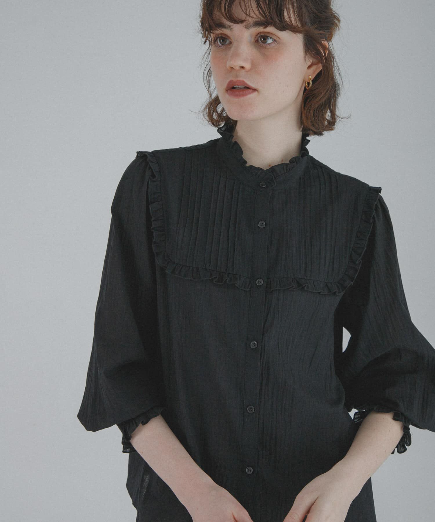 Sonny Label 「『WEB限定』スタンドカラーピンタックフリルシャツ」|シャツ・ブラウス|