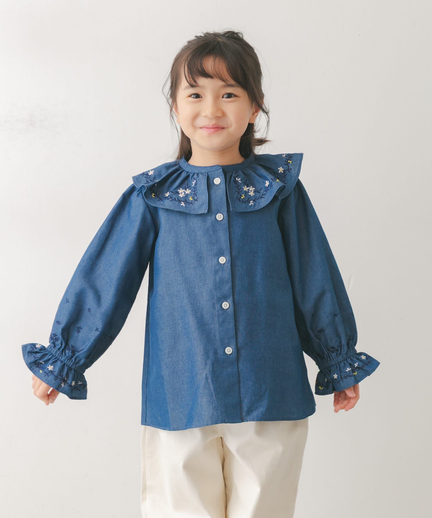 URBAN RESEARCH DOORS「『150サイズあり』フリルカラー刺繍ブラウス(KIDS)」|その他|