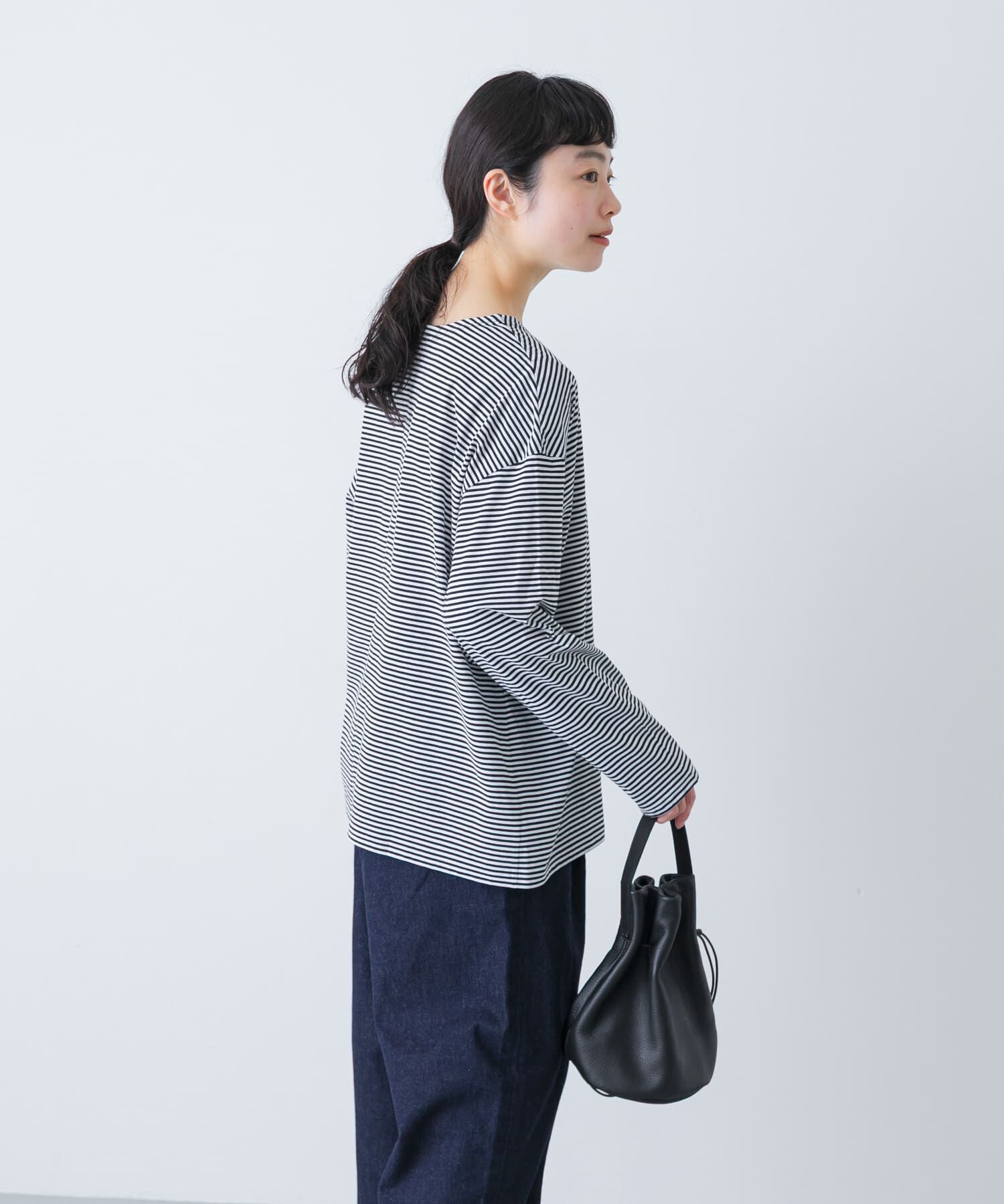 かぐれ「ハイツイストボーダーカットソー」|Tシャツ・カットソー|