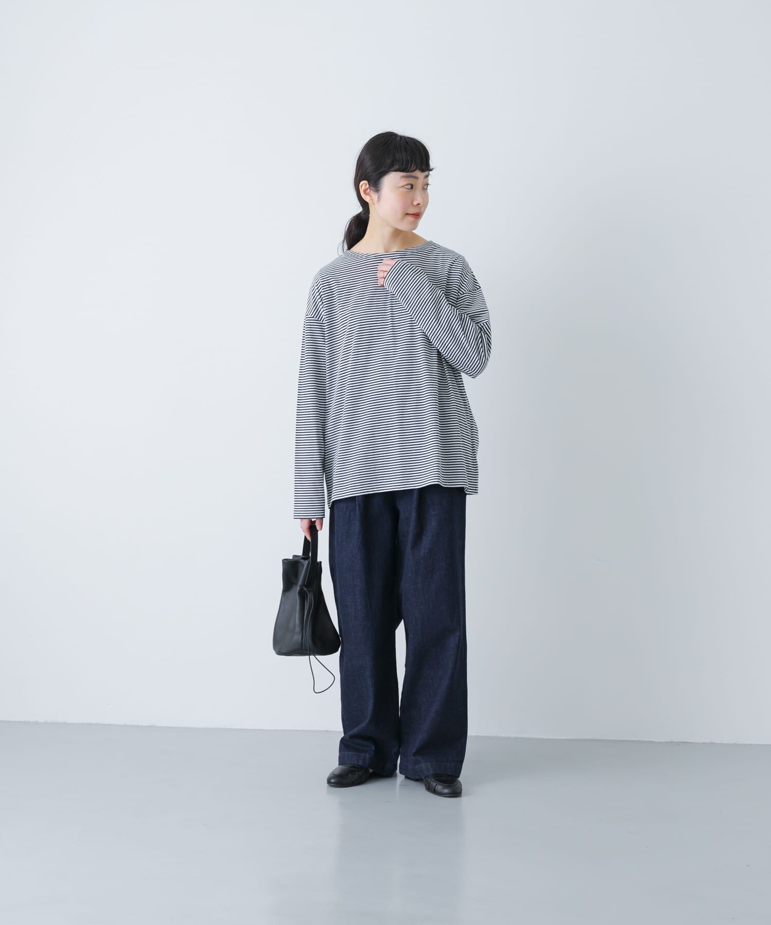 かぐれ「ハイツイストボーダーカットソー」|Tシャツ・カットソー|