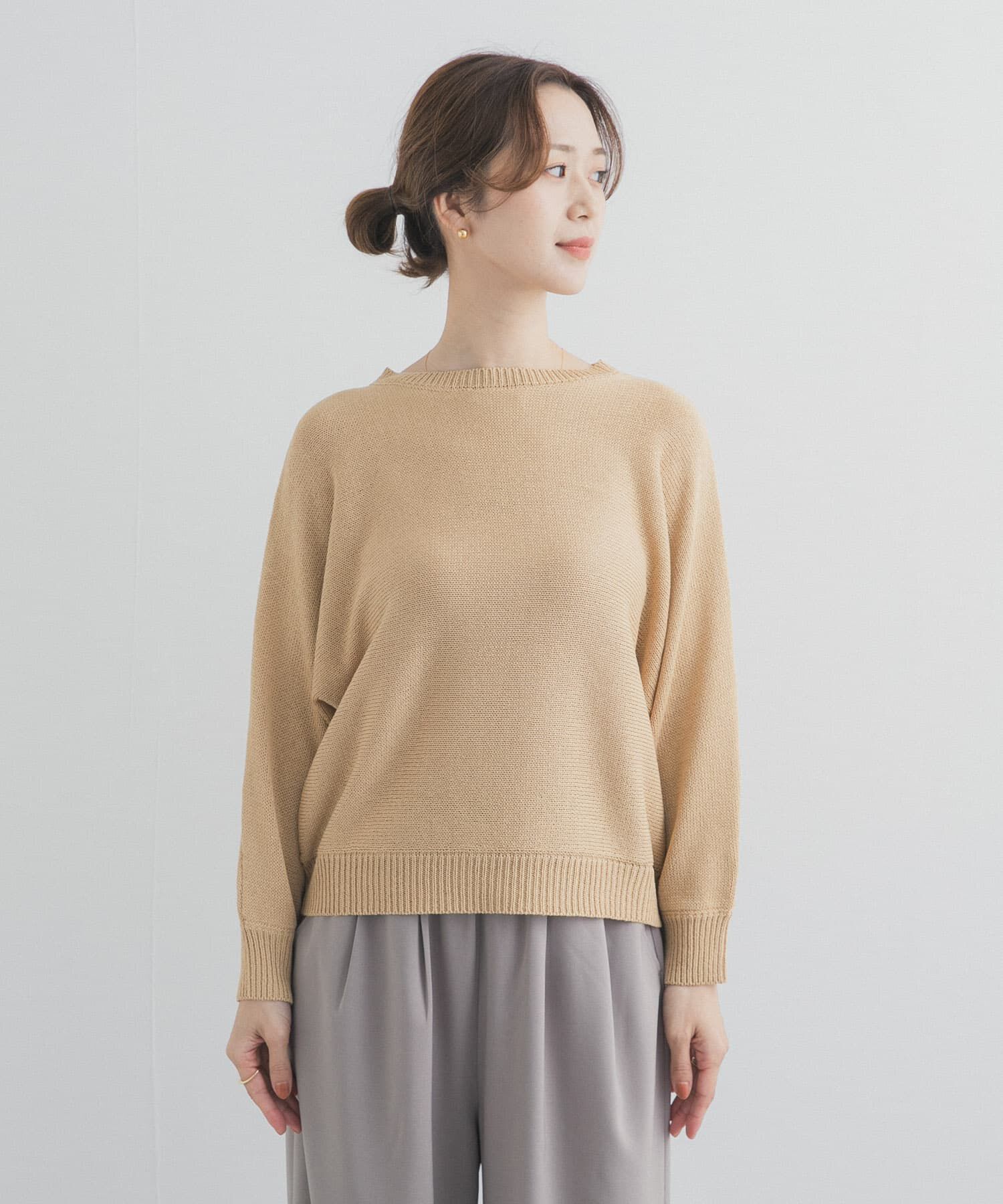 URBAN RESEARCH DOORS「リネン混スラブドルマンニット」|ニット・セーター|