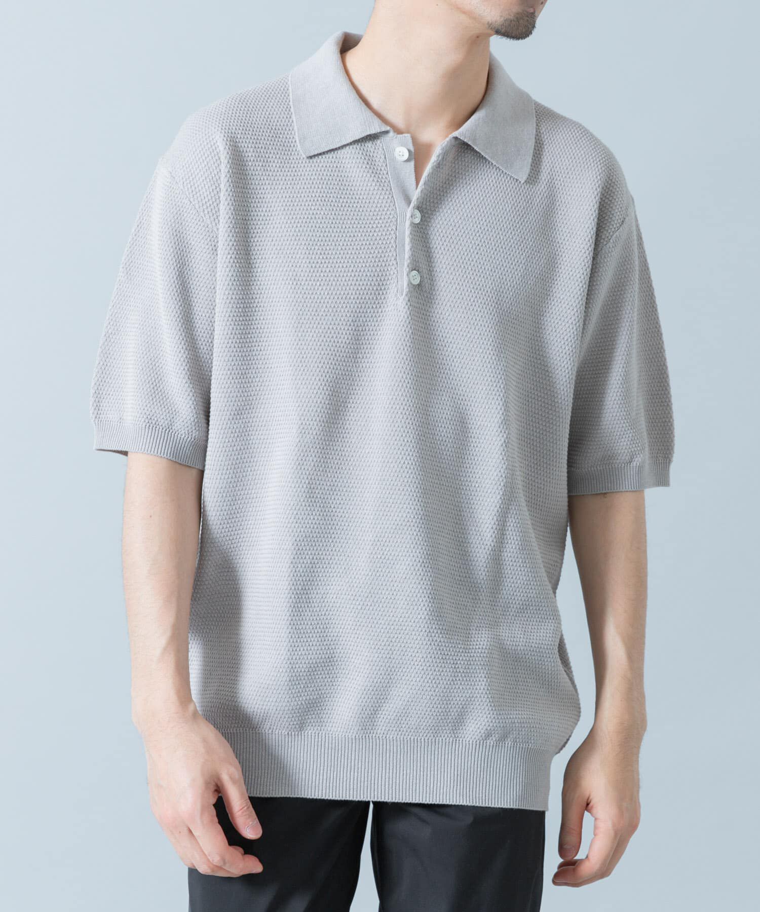 URBAN RESEARCH ROSSO「『WEB限定』変形カノコ半袖ニットポロ」|ポロシャツ|