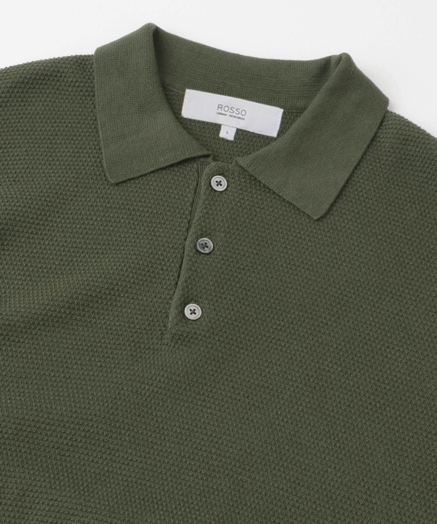 URBAN RESEARCH ROSSO「『WEB限定』変形カノコ半袖ニットポロ」|ポロシャツ|