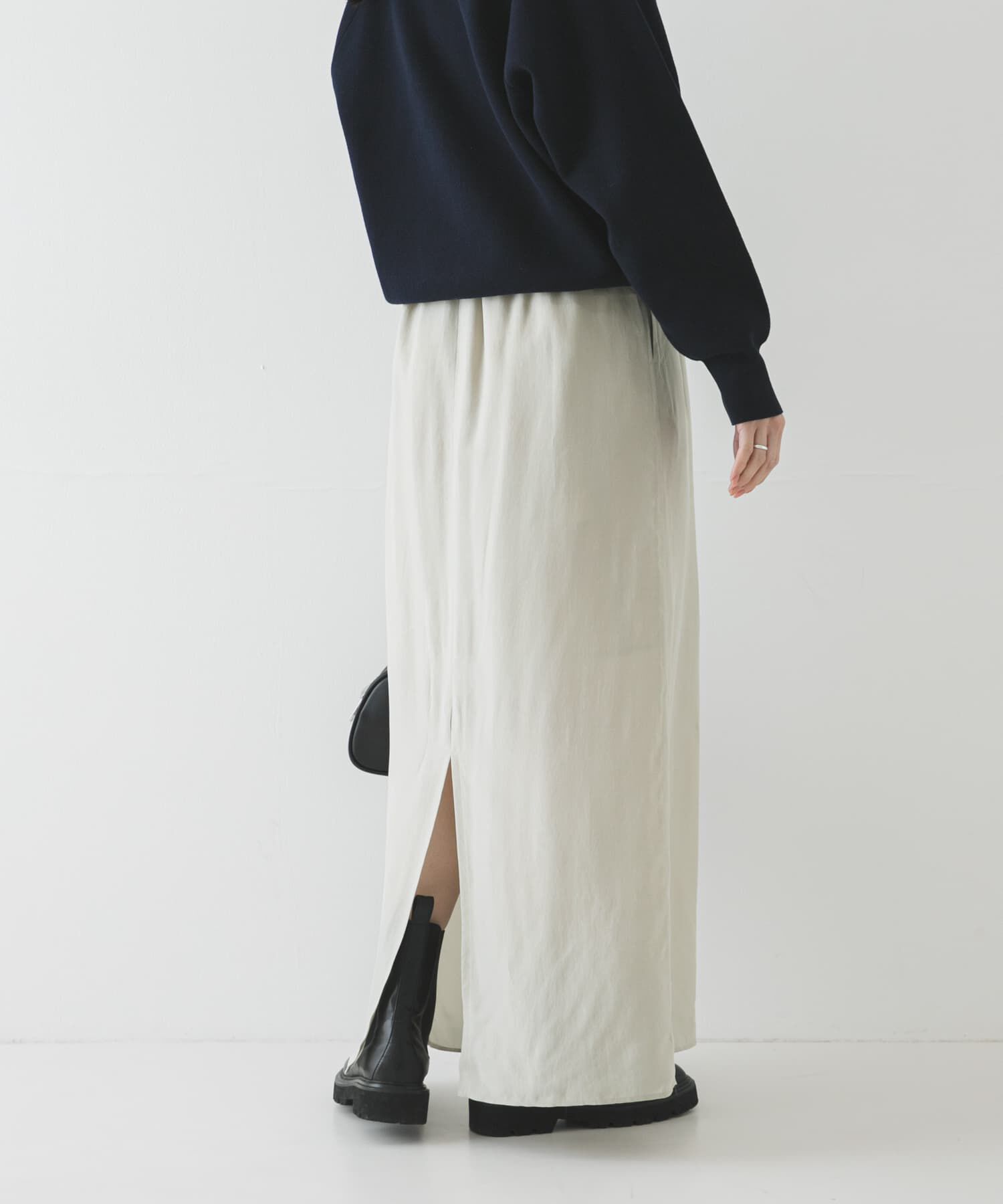 URBAN RESEARCH「キュプラギャザーIラインスカート」|スカート|ライトベージュ