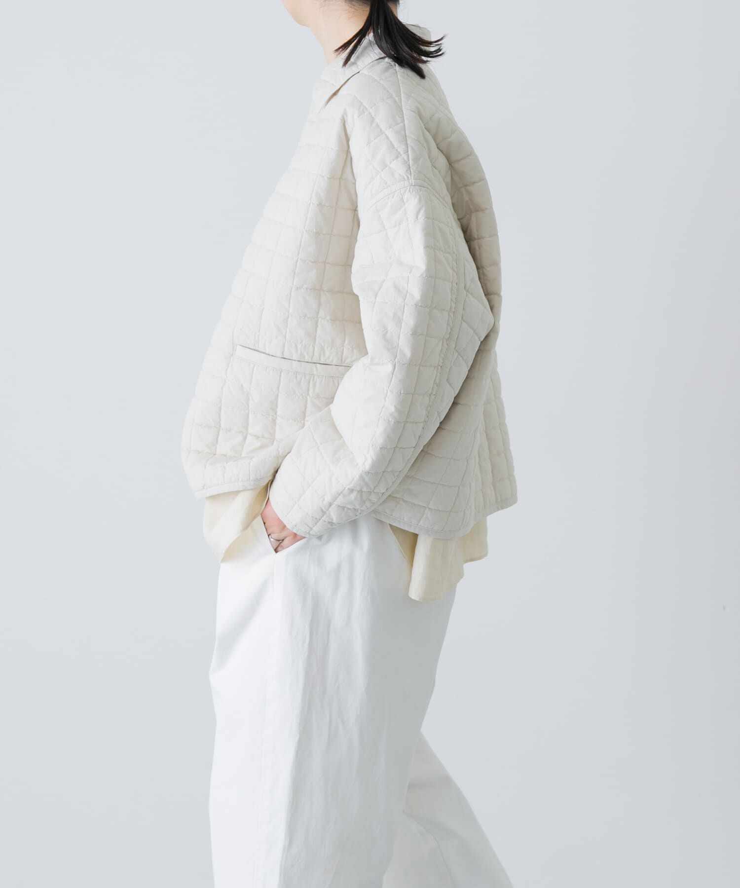 かぐれ「コットンキルトジャケット」|ダウン|