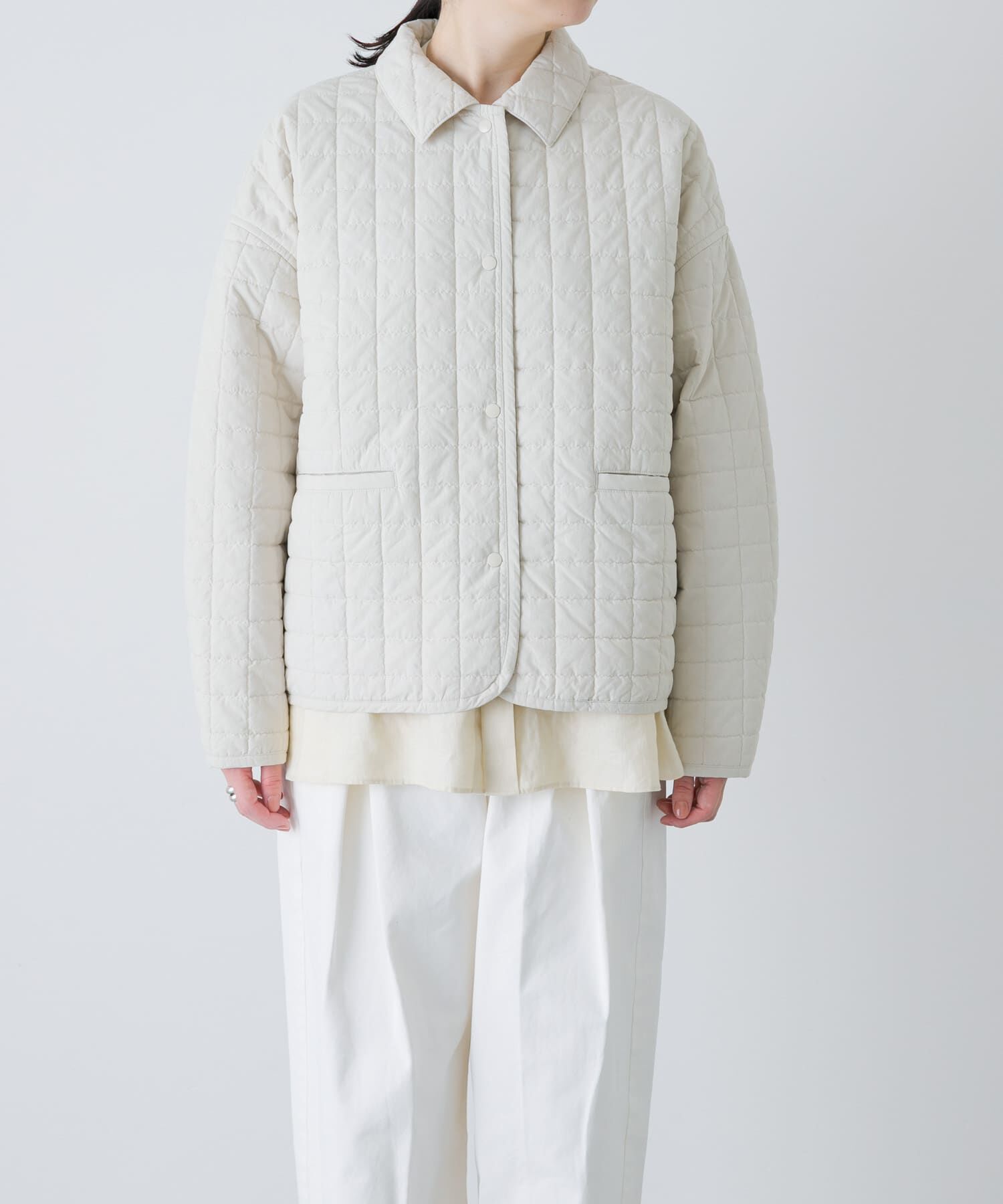 かぐれ「コットンキルトジャケット」|ダウン|