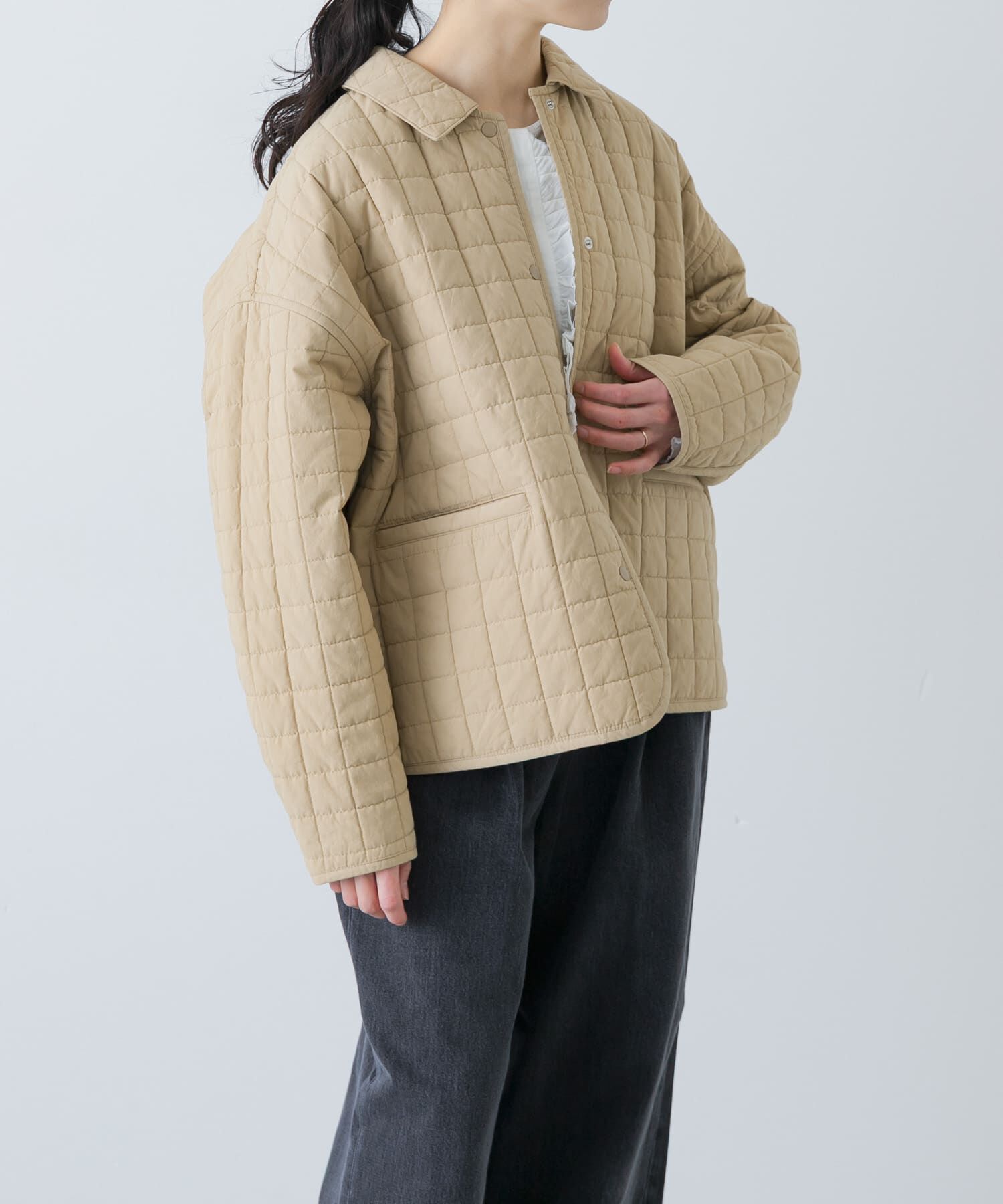 かぐれ「コットンキルトジャケット」|ダウン|