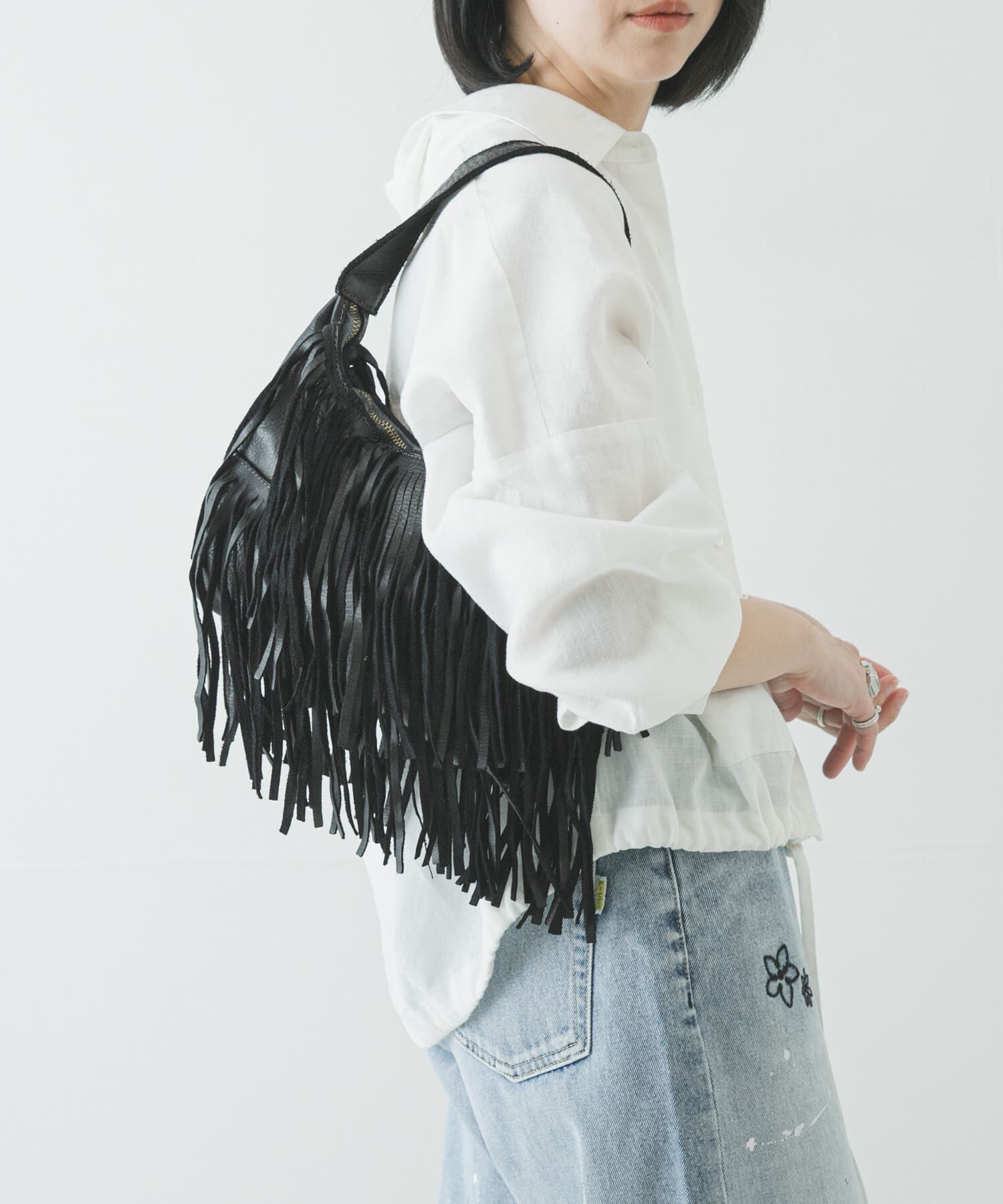 URBAN RESEARCH「レザーフリンジハンドバッグ」|ハンドバッグ|