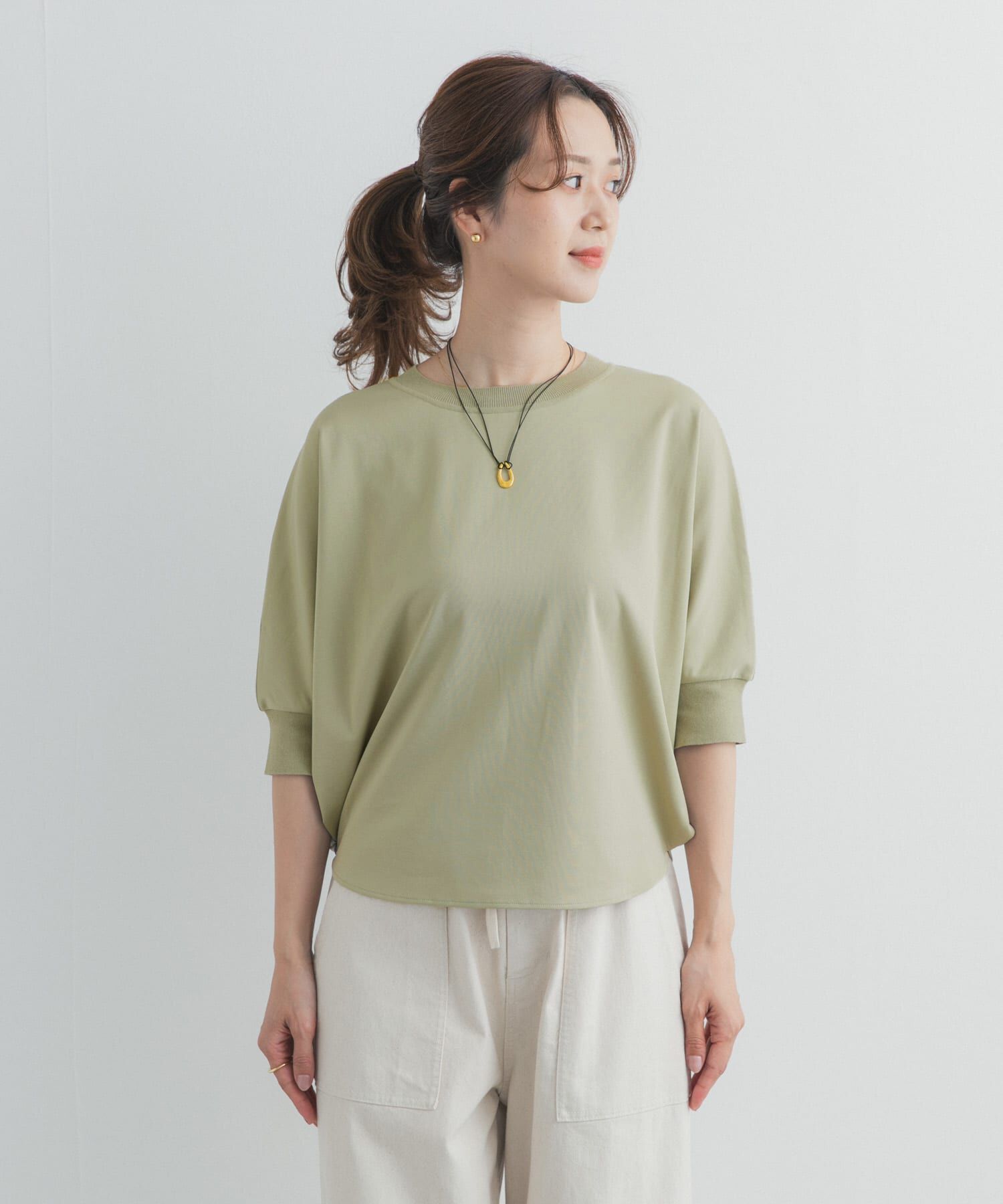 URBAN RESEARCH DOORS「ニットドッキングドルマン プルオーバー」|Tシャツ・カットソー|