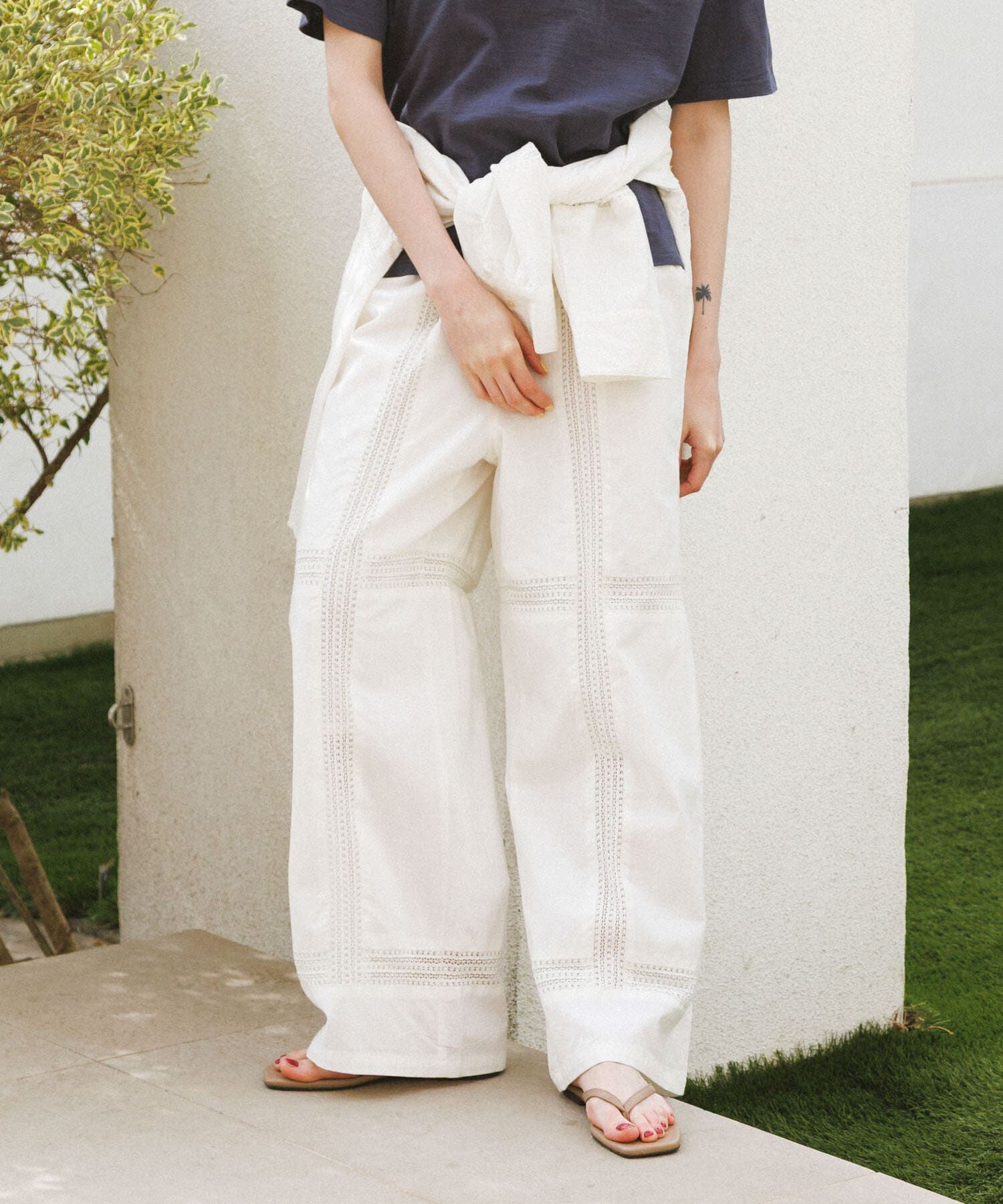 Sonny Label 「ブロッキングレースコットンイージーパンツ」|その他|ホワイト系その他