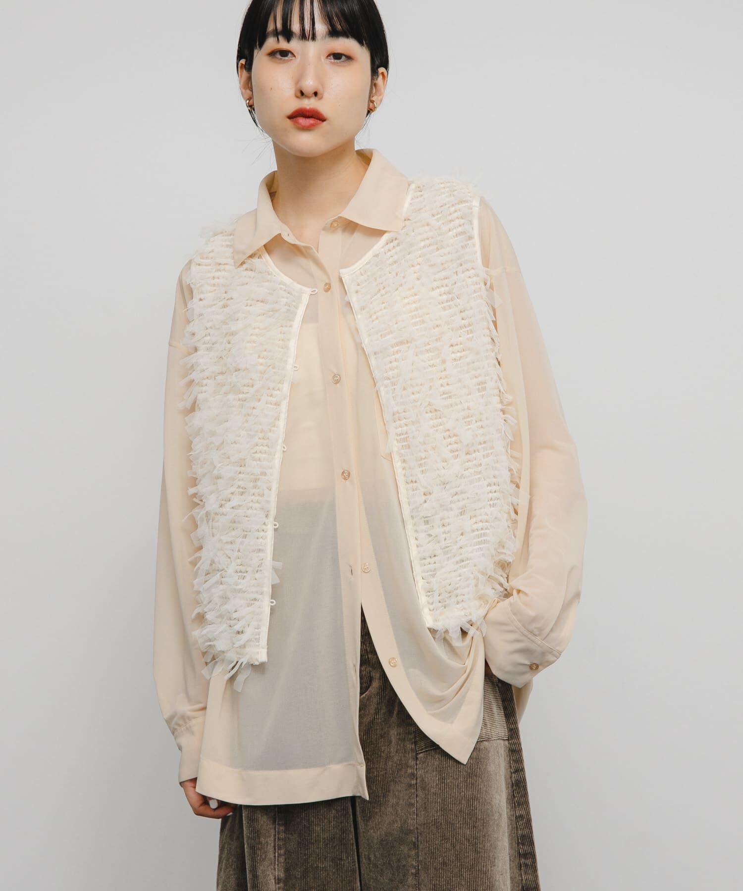  「チュールフリンジトップス」|ベスト・ジレ|