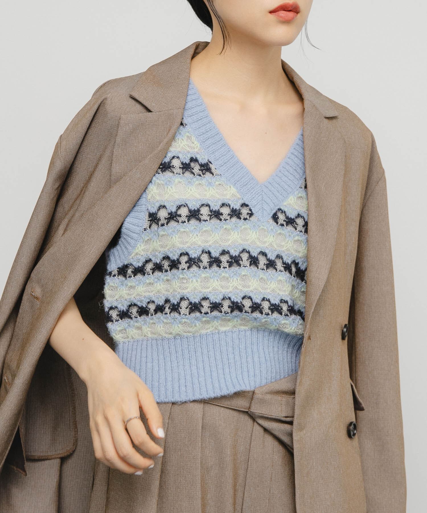  「シアージャガードニットベスト」|ベスト・ジレ|ブルー系その他