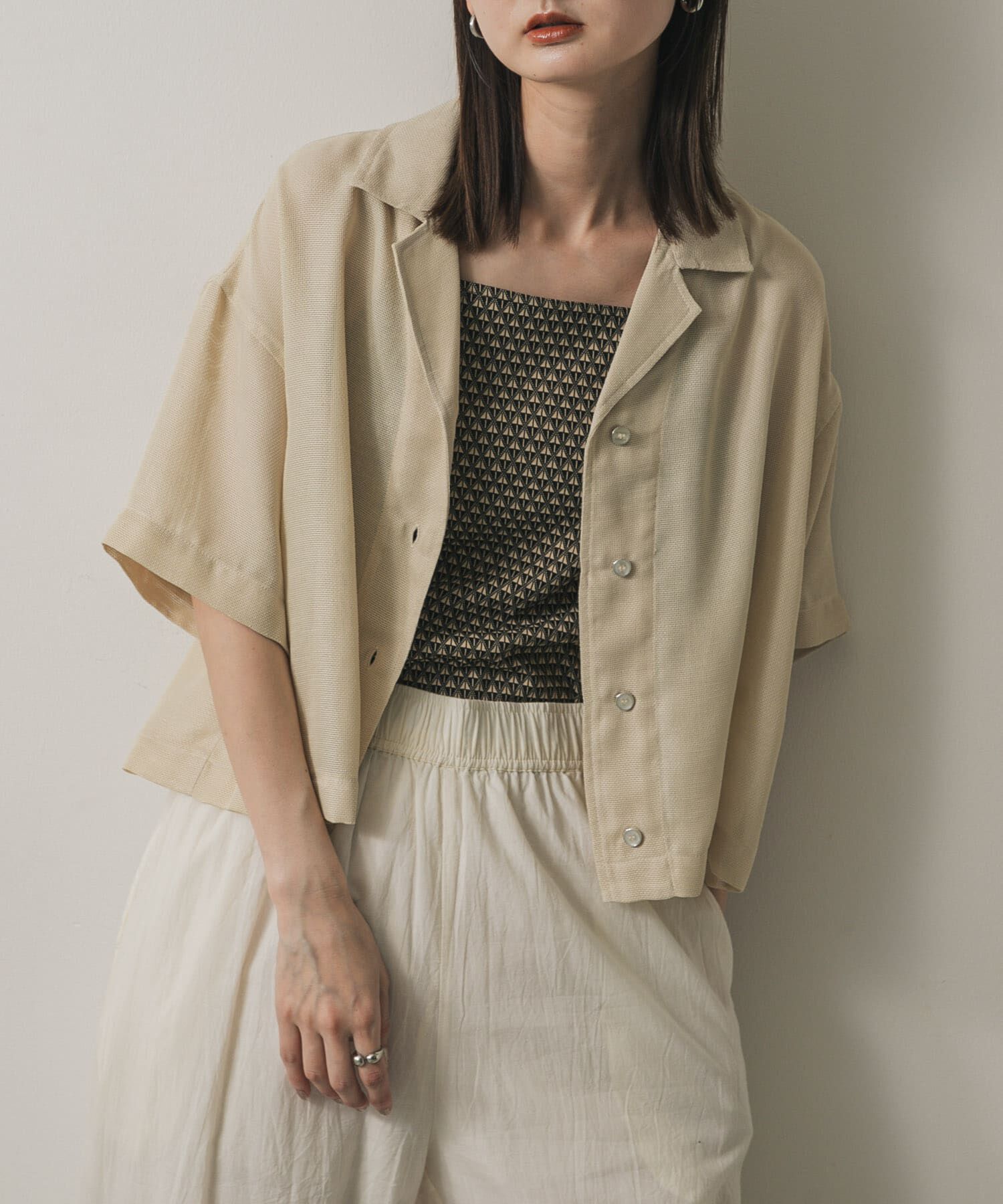 SENSE OF PLACE by URBAN RESEARCH「リネンライクメッシュシャツ」|シャツ・ブラウス|アイボリー