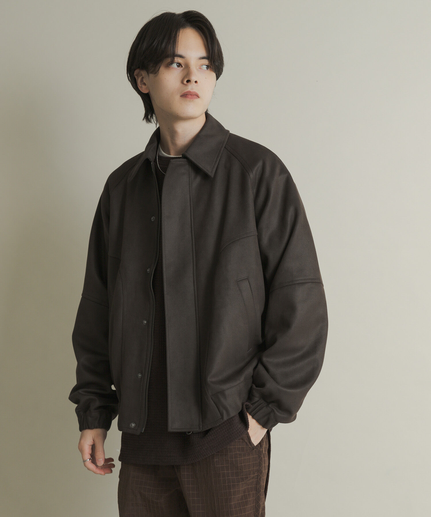 SENSE OF PLACE by URBAN RESEARCH「『ユニセックス』ツイルスエードタッチZIPブルゾン」|ブルゾン・スタジャン|