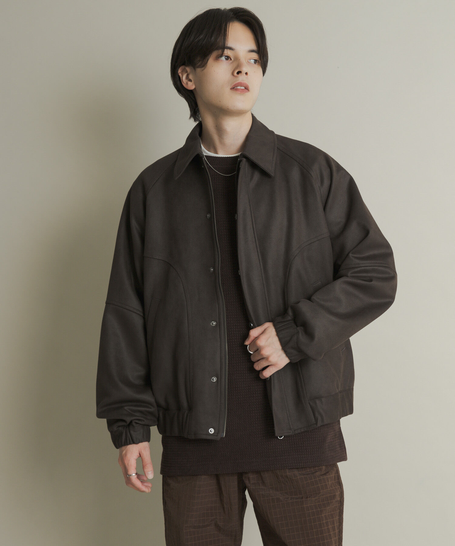 SENSE OF PLACE by URBAN RESEARCH「『ユニセックス』ツイルスエードタッチZIPブルゾン」|ブルゾン・スタジャン|