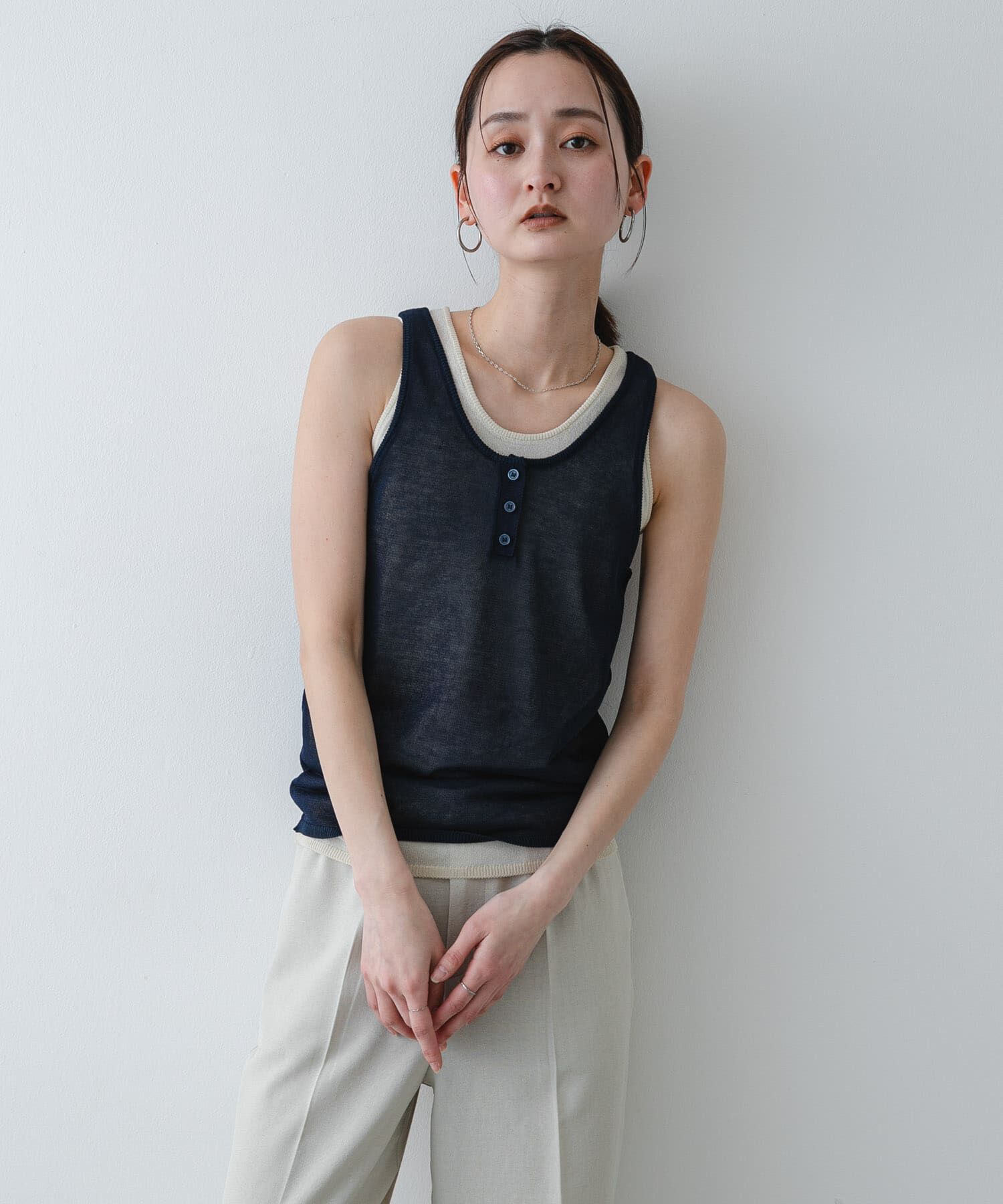 SENSE OF PLACE by URBAN RESEARCH「『洗濯可』アンサンブルニットタンクトップ」|タンクトップ|