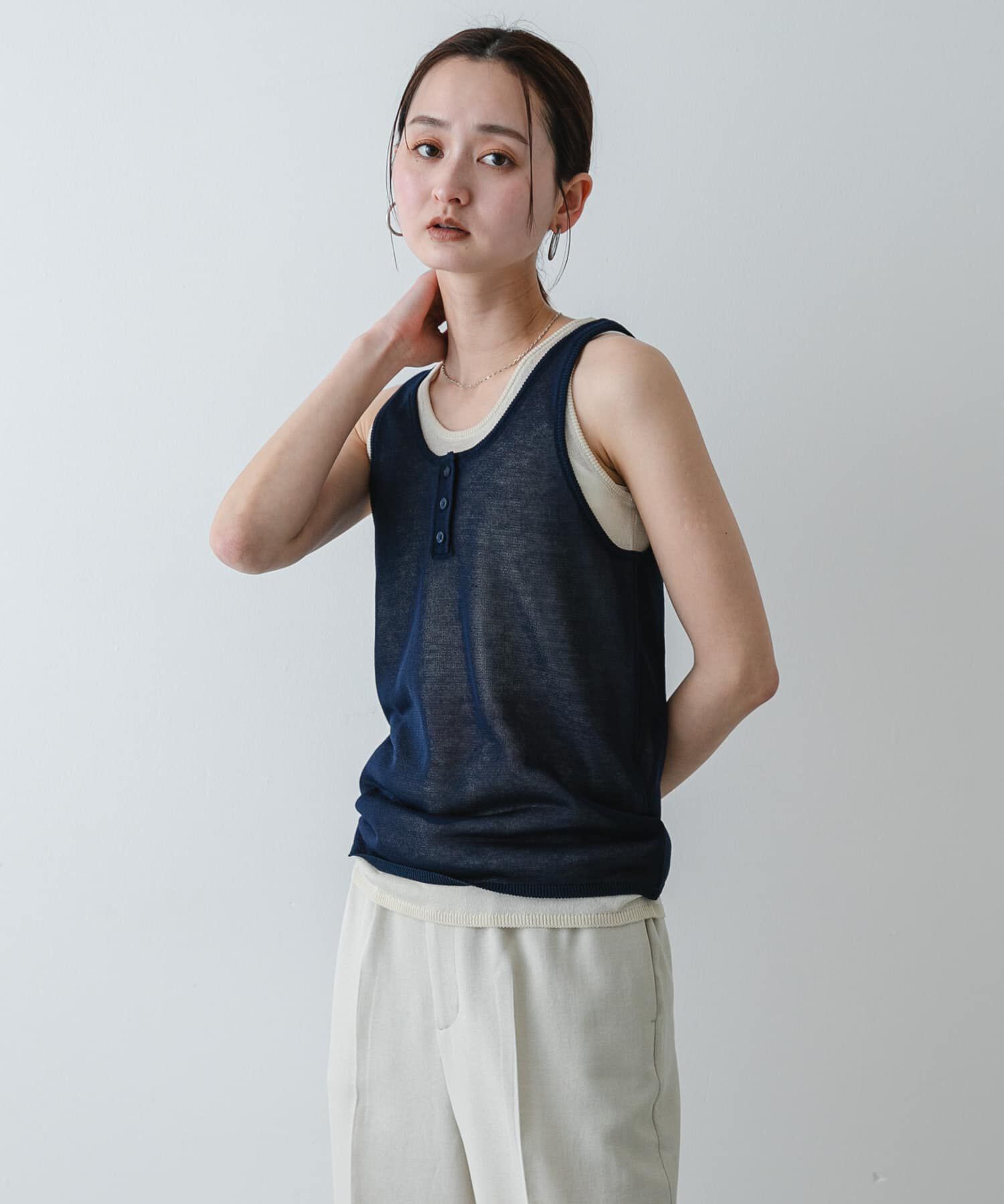 SENSE OF PLACE by URBAN RESEARCH「『洗濯可』アンサンブルニットタンクトップ」|タンクトップ|