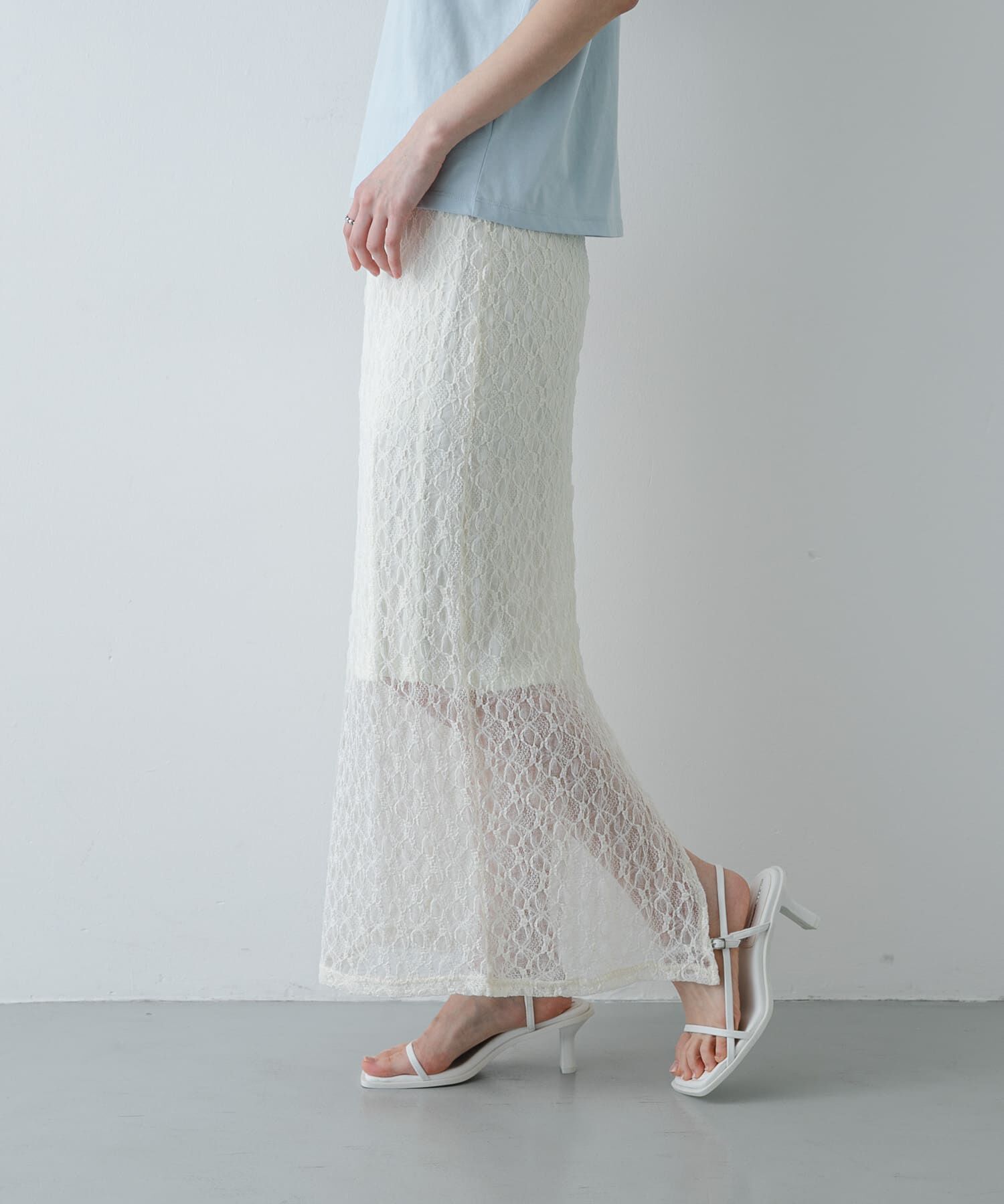 SENSE OF PLACE by URBAN RESEARCH「レースナロースカート」|スカート|