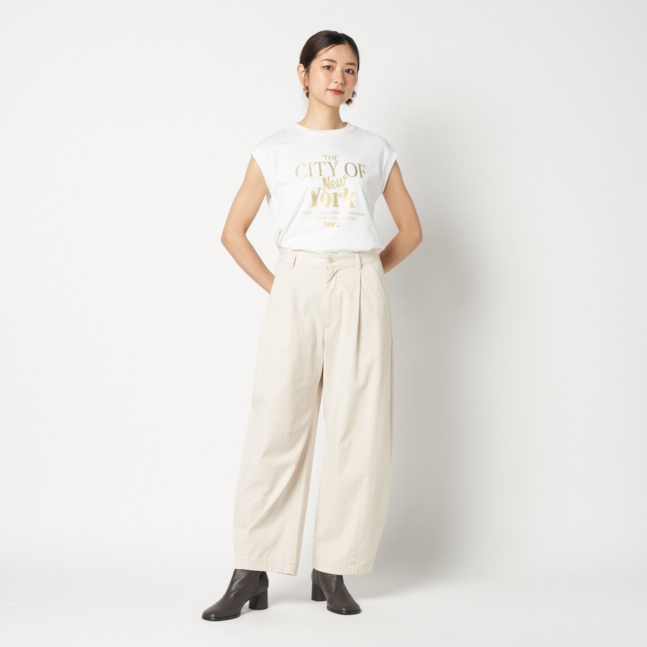 HELIOPOLE「HELIOPOLE COTTON TWILL CURVY TUCK PANTS」|チノ|